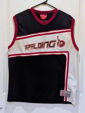 GUC 90s Spalding M Blue Red and White Retro Basketball Jersey